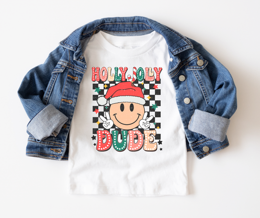 Holly Jolly Dude Retro Youth T-Shirt