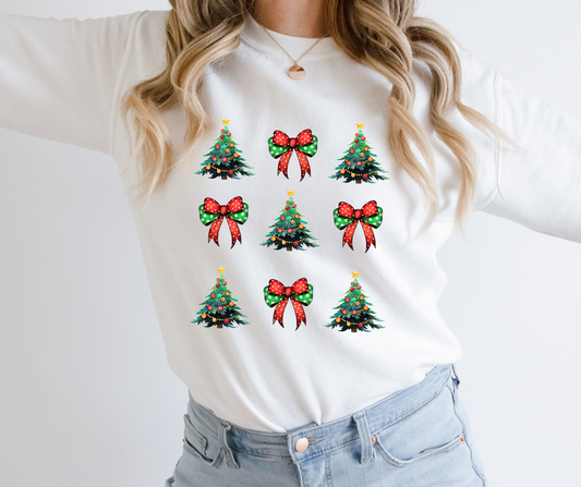 Christmas Trees & Bows Adult Tee