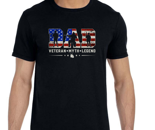 American Flag Dad Adult Tee